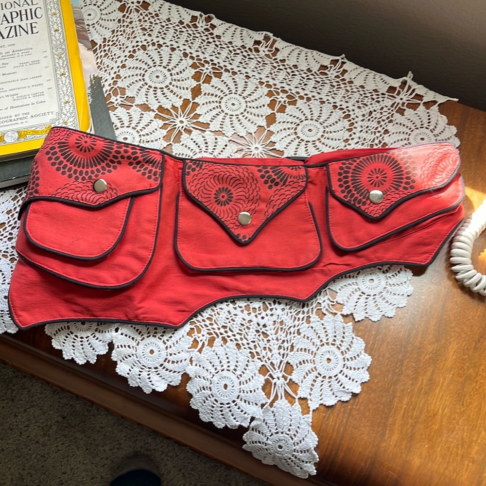 Red cotton hip pack fully adjustable
